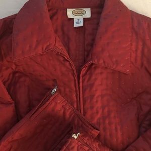 Talbots garnet front zip jacket